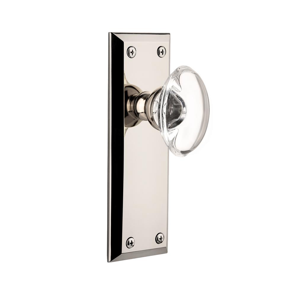 Grandeur by Nostalgic Warehouse FAVPRO Complete Passage Set Without Keyhole - Fifth Avenue Plate with Provence Knob in Polished Nickel